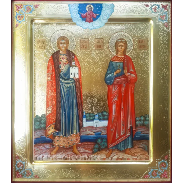 Икона Святого Владислава Сербского и Святой мученицы Василисы