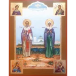 Икона Николай Чудотворец и Наталья Никомидийская