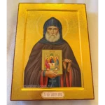 Икона Александра Свирского с чеканкой